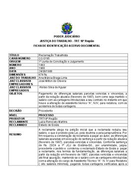 Ficha de Identificação do Acervo Documental