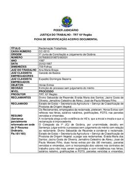 Ficha de Identificação do Acervo Documental