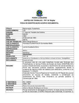 Ficha de Identificação de Acervo Documental