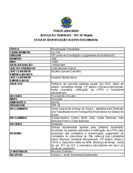 Ficha de Identificação do Acervo Documental