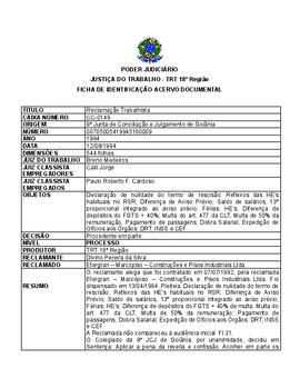 Ficha de Identificação do Acervo Documental