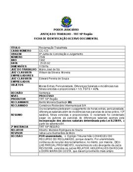 Ficha de Identificação do Acervo Documental