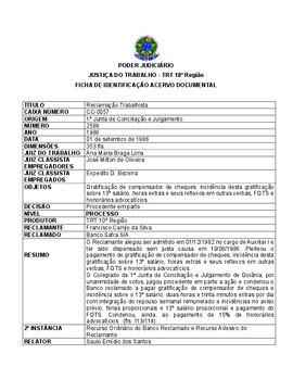 Ficha de Identificação do Acervo Documental