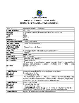 Ficha de Identificação do Acervo Documental
