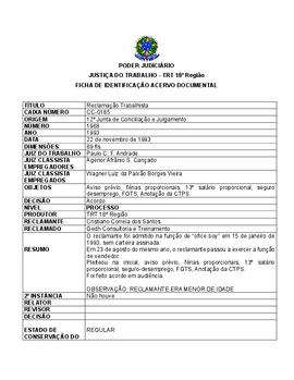 Ficha de Identificação Acervo Documental