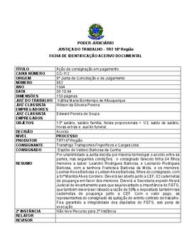 Ficha de Identificação do Acervo Documental