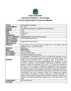 Ficha de Identificação do Acervo Documental