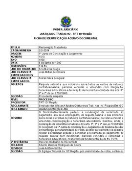 Ficha de Identificação do Acervo Documental