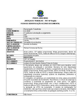 Ficha de Identificação do Acervo Documental