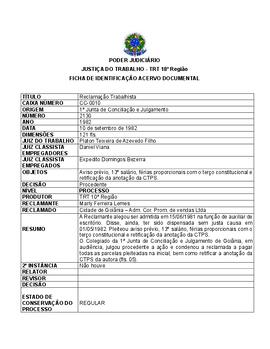 Ficha de Identificação do Acervo Documental