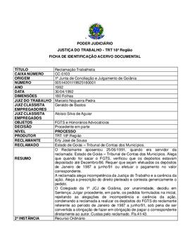 Ficha de Identificação do Acervo Documental