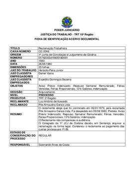 Ficha de Identificação do Acervo Documental