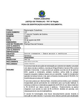 Ficha de Identificação do Acervo Documental