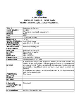 Ficha de Identificação do Acervo Documental