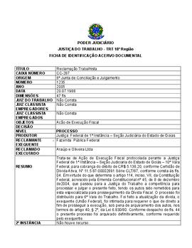 Ficha de Identificação do Acervo Documental